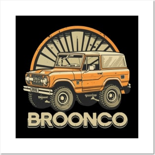 Retro 1987-1991 Ford Bronco w/Tires Posters and Art